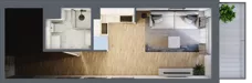 2 pokoje, mieszkanie 46,17 m², piętro 2, oferta nr 1.D.2.4, 2M Apartments Dobry Deweloper Milo Wrocław Maślice , Wrocław, Maślice, Fabryczna, ul. Zawidowska