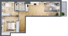 3 pokoje, mieszkanie 58,55 m², piętro 1, oferta nr 1.D.1.4, 2M Apartments Dobry Deweloper Milo Wrocław Maślice , Wrocław, Maślice, Fabryczna, ul. Zawidowska