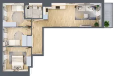 4 pokoje, mieszkanie 65,09 m², piętro 1, oferta nr 1.B.1.4, 2M Apartments Dobry Deweloper Milo Wrocław Maślice , Wrocław, Maślice, Fabryczna, ul. Zawidowska