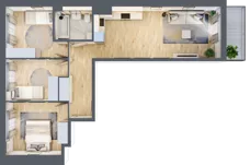 4 pokoje, mieszkanie 66,49 m², piętro 1, oferta nr 1.C.1.4, 2M Apartments Dobry Deweloper Milo Wrocław Maślice , Wrocław, Maślice, Fabryczna, ul. Zawidowska