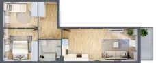 3 pokoje, mieszkanie 52,96 m², piętro 1, oferta nr 1.E.1.1, 2M Apartments Dobry Deweloper Milo Wrocław Maślice , Wrocław, Maślice, Fabryczna, ul. Zawidowska