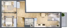 4 pokoje, mieszkanie 92,41 m², piętro 2, oferta nr 1.G.2.1, 2M Apartments Dobry Deweloper Milo Wrocław Maślice , Wrocław, Maślice, Fabryczna, ul. Zawidowska