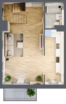 2 pokoje, mieszkanie 77,19 m², piętro 2, oferta nr 1.C.2.2, 2M Apartments Dobry Deweloper Milo Wrocław Maślice , Wrocław, Maślice, Fabryczna, ul. Zawidowska