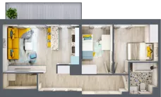 3 pokoje, mieszkanie 59,43 m², parter, oferta nr 1.2.1., Apartamenty Stawowa, Opole, Szczepanowice, ul. Stawowa 59D-E