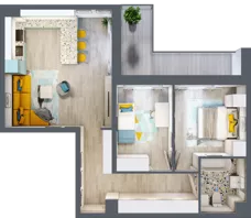 3 pokoje, mieszkanie 63,94 m², piętro 2, oferta nr 3.1.24., Apartamenty Stawowa, Opole, Szczepanowice, ul. Stawowa 59D-E