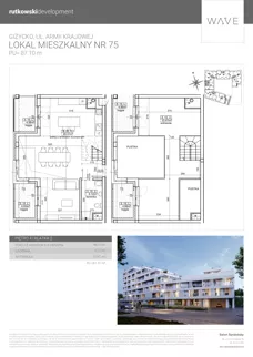 1 pokój, mieszkanie 87,10 m², piętro 4, oferta nr M75, Wave - Etap 2, Giżycko, ul. Armii Krajowej
