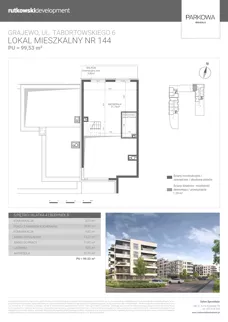 1 pokój, mieszkanie 99,53 m², piętro 5, oferta nr M144, Parkowa Osiedle, Grajewo, ul. mjr. Jana Tabortowskiego 6