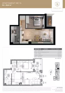 2 pokoje, mieszkanie 39,67 m², piętro 2, oferta nr M16, Sobola Biel - Budynek A9, Suwałki, ul. Aleksandry Piłsudskiej