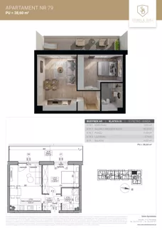 2 pokoje, mieszkanie 38,60 m², piętro 4, oferta nr M79, Sobola Biel - Budynek A9, Suwałki, ul. Aleksandry Piłsudskiej