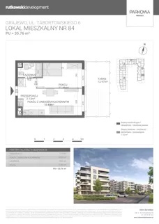 2 pokoje, mieszkanie 35,76 m², parter, oferta nr M84, Parkowa Osiedle, Grajewo, ul. mjr. Jana Tabortowskiego 6