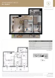 3 pokoje, mieszkanie 50,58 m², piętro 4, oferta nr M53, Sobola Biel - Budynek A9, Suwałki, ul. Aleksandry Piłsudskiej