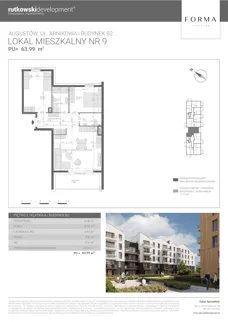 3 pokoje, mieszkanie 63,99 m², piętro 2, oferta nr M9, Forma Augustów, Augustów, ul. Arnikowa 10G