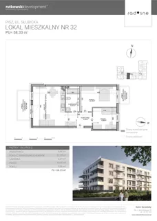 3 pokoje, mieszkanie 59,05 m², piętro 1, oferta nr M32, Osiedle Radosne, Pisz, ul. Słubicka