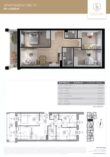 4 pokoje, mieszkanie 63,92 m², piętro 3, oferta nr M73, Sobola Biel - Budynek A9, Suwałki, ul. Aleksandry Piłsudskiej