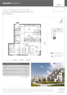 4 pokoje, mieszkanie 78,84 m², piętro 1, oferta nr M12, Modern House 2, Ełk, Konieczki, ul. Gen. Leopolda Okulickiego 8