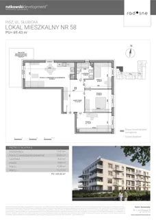 4 pokoje, mieszkanie 70,23 m², piętro 3, oferta nr M58, Osiedle Radosne, Pisz, ul. Słubicka
