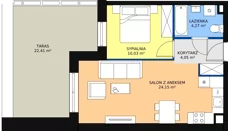 2 pokoje, mieszkanie 42,50 m², parter, oferta nr M21, Ultra Marina, Ełk, Jeziorna, ul. bp. Edwarda Samsela 3
