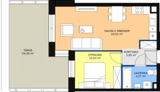 2 pokoje, mieszkanie 42,77 m², parter, oferta nr M22, Ultra Marina, Ełk, Jeziorna, ul. bp. Edwarda Samsela 3
