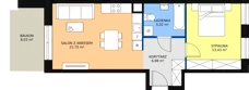2 pokoje, mieszkanie 47,08 m², piętro 2, oferta nr M34, Ultra Marina, Ełk, Jeziorna, ul. bp. Edwarda Samsela 3
