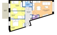 4 pokoje, mieszkanie 68,05 m², piętro 1, oferta nr M48, Ultra Marina, Ełk, Jeziorna, ul. bp. Edwarda Samsela 3