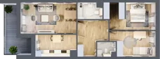 3 pokoje, mieszkanie 67,10 m², piętro 1, oferta nr A45, Warszawska 222, Mińsk Mazowiecki, ul. Warszawska 222