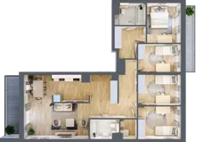 5 pokoi, mieszkanie 101,31 m², piętro 4, oferta nr D37, Warszawska 222, Mińsk Mazowiecki, ul. Warszawska 222