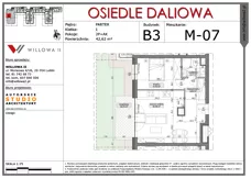 2 pokoje, mieszkanie 42,59 m², parter, oferta nr 7, OSIEDLE DALIOWA, Lublin, Ponikwoda, ul. Daliowa