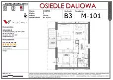 2 pokoje, mieszkanie 49,33 m², piętro 1, oferta nr 101, OSIEDLE DALIOWA, Lublin, Ponikwoda, ul. Daliowa