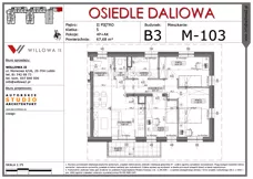 4 pokoje, mieszkanie 67,68 m², piętro 2, oferta nr 103, OSIEDLE DALIOWA, Lublin, Ponikwoda, ul. Daliowa