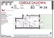 2 pokoje, mieszkanie 38,40 m², parter, oferta nr 34, OSIEDLE DALIOWA, Lublin, Ponikwoda, ul. Daliowa