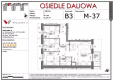 4 pokoje, mieszkanie 54,56 m², piętro 1, oferta nr 37, OSIEDLE DALIOWA, Lublin, Ponikwoda, ul. Daliowa