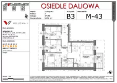 4 pokoje, mieszkanie 54,56 m², piętro 3, oferta nr 43, OSIEDLE DALIOWA, Lublin, Ponikwoda, ul. Daliowa