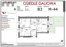 3 pokoje, mieszkanie 46,81 m², piętro 1, oferta nr 102, OSIEDLE DALIOWA, Lublin, Ponikwoda, ul. Daliowa