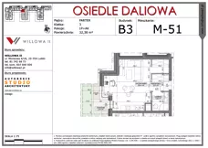 1 pokój, mieszkanie 32,38 m², parter, oferta nr 51, OSIEDLE DALIOWA, Lublin, Ponikwoda, ul. Daliowa