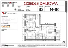 4 pokoje, mieszkanie 54,56 m², piętro 1, oferta nr 80, OSIEDLE DALIOWA, Lublin, Ponikwoda, ul. Daliowa