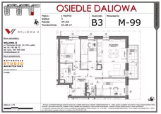 4 pokoje, mieszkanie 64,28 m², piętro 1, oferta nr 99, OSIEDLE DALIOWA, Lublin, Ponikwoda, ul. Daliowa