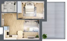 2 pokoje, mieszkanie 41,03 m², parter, oferta nr D1, Ruczaj Korso III, Kraków, Dębniki, Ruczaj, ul. Doktora Jana Piltza 23
