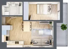 2 pokoje, mieszkanie 36,86 m², piętro 1, oferta nr E8, Ruczaj Korso III, Kraków, Dębniki, Ruczaj, ul. Doktora Jana Piltza 23