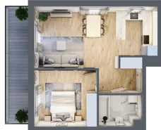 2 pokoje, mieszkanie 47,45 m², piętro 1, oferta nr E54, Ruczaj Korso III, Kraków, Dębniki, Ruczaj, ul. Doktora Jana Piltza 23