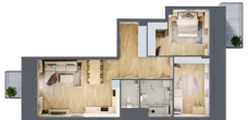 3 pokoje, apartament 73,30 m², piętro 1, oferta nr E.2.1.01, Aroma Park Lofty, Warszawa, Białołęka, Henryków, ul. Dziatwy