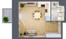 1 pokój, apartament 28,60 m², piętro 3, oferta nr E.1.3.03, Aroma Park Lofty, Warszawa, Białołęka, Henryków, ul. Dziatwy