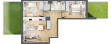 3 pokoje, mieszkanie 57,46 m², parter, oferta nr CC0002, Talarowa Park, Warszawa, Białołęka, Tarchomin, ul. Talarowa