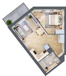 2 pokoje, mieszkanie 41,47 m², piętro 1, oferta nr DC0105, Talarowa Park II, Warszawa, Białołęka, Tarchomin, ul. Talarowa