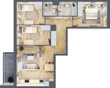 4 pokoje, mieszkanie 70,29 m², piętro 1, oferta nr DC0102, Talarowa Park II, Warszawa, Białołęka, Tarchomin, ul. Talarowa
