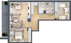 3 pokoje, mieszkanie 71,82 m², piętro 1, oferta nr EA0102, Talarowa Park II, Warszawa, Białołęka, Tarchomin, ul. Talarowa