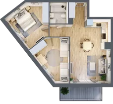 3 pokoje, mieszkanie 61,11 m², piętro 1, oferta nr EB0106, Talarowa Park II, Warszawa, Białołęka, Tarchomin, ul. Talarowa