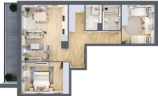3 pokoje, mieszkanie 71,87 m², piętro 2, oferta nr EA0202, Talarowa Park II, Warszawa, Białołęka, Tarchomin, ul. Talarowa