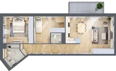3 pokoje, mieszkanie 63,29 m², piętro 2, oferta nr EB0207, Talarowa Park II, Warszawa, Białołęka, Tarchomin, ul. Talarowa