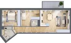 3 pokoje, mieszkanie 63,29 m², piętro 1, oferta nr EB0107, Talarowa Park II, Warszawa, Białołęka, Tarchomin, ul. Talarowa