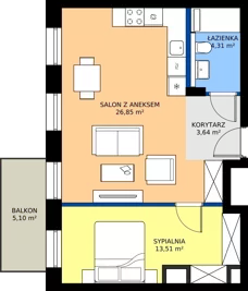 2 pokoje, apartament 48,39 m², piętro 4, oferta nr 49, Taczaka 5, Poznań, Stare Miasto, Stare Miasto, ul. Stanisława Taczaka 5